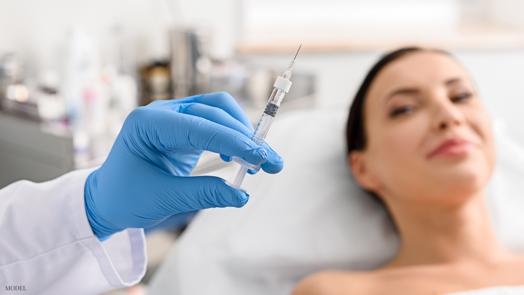 Woman receiving injectable fillers in Chevy Chase, MD and Annandale, VA.